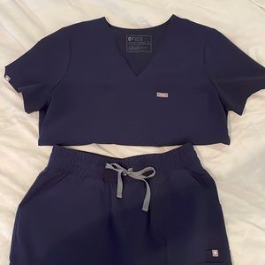 figs medium Catarina navy scrub stop & Yola high waist bottoms in medium